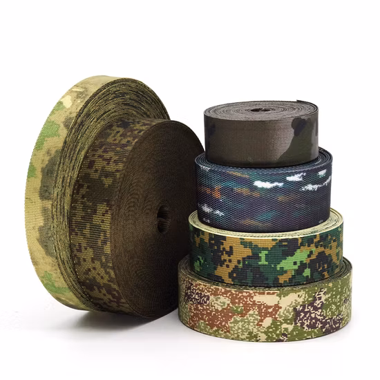 Sangle de camouflage en jacquard creux en nylon résistant aux UV Irr