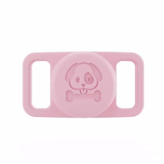 Porte-étiquette en silicone coloré pour collier de chien