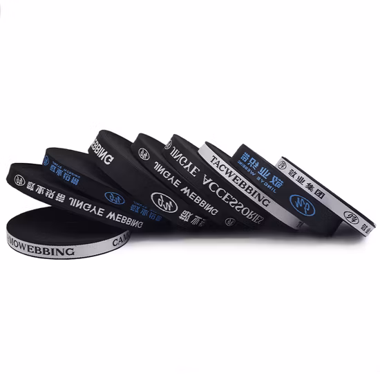 RPET Webbing Polyester Tape Plain Inter-Color Recycled Jacquard Environmental Protection Webbing for Home Textile Peut être personnalisé Logo