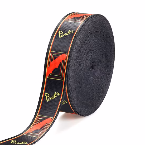 Sangle d'impression de transfert de chaleur de bande de polyester tissée par modèle adapté aux besoins du client de jacquard